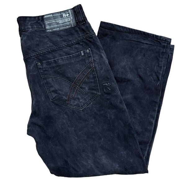 Rocawear Jeans Mens 38 Black Original Fit Straight Leg Denim Y2K Hip Hop Pants